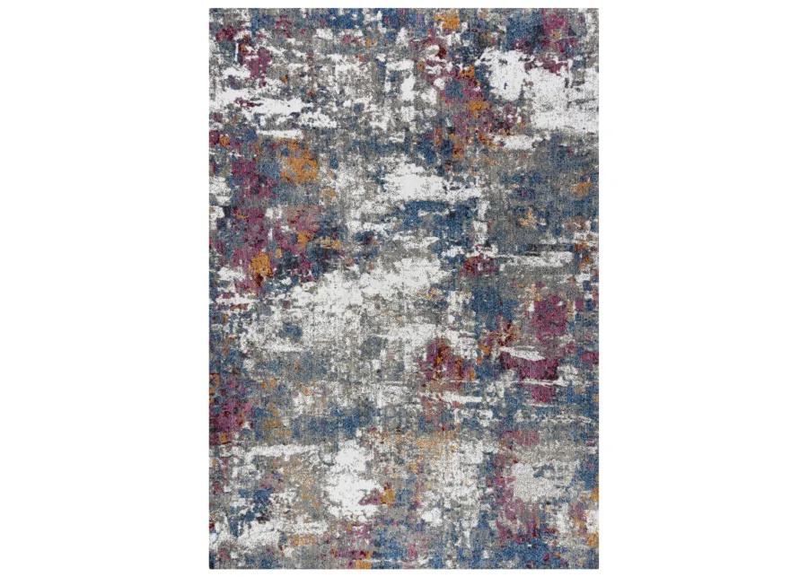 Signature Gray/Blue  Recycled Polyester 5'2" x 7'9" Rectangle Rug