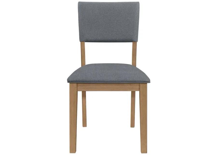 Sharon Open Back Padded Upholstered Dining Side Chair Blue and Brown (Set of 2)