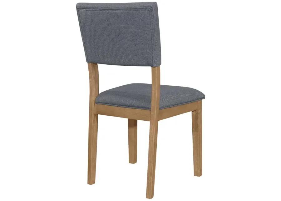 Sharon Open Back Padded Upholstered Dining Side Chair Blue and Brown (Set of 2)