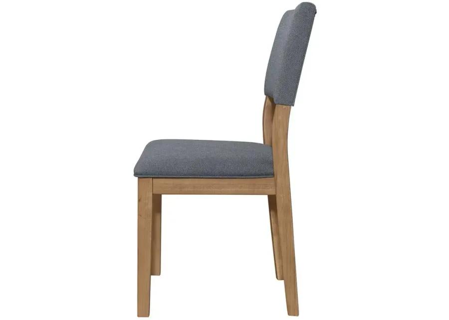 Sharon Open Back Padded Upholstered Dining Side Chair Blue and Brown (Set of 2)