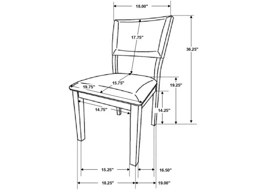 Sharon Open Back Padded Upholstered Dining Side Chair Blue and Brown (Set of 2)