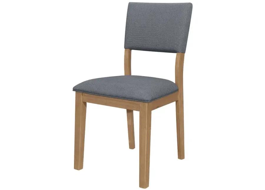 Sharon Open Back Padded Upholstered Dining Side Chair Blue and Brown (Set of 2)