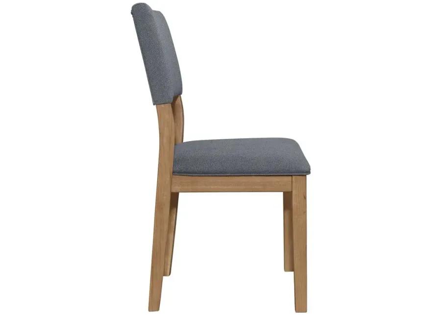 Sharon Open Back Padded Upholstered Dining Side Chair Blue and Brown (Set of 2)