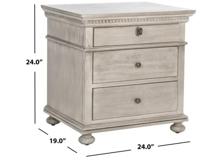 Allisyn 3 Drawer Wood Nightstand