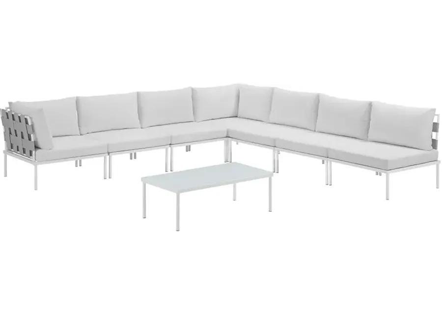 Harmony 8 Piece Outdoor Patio Aluminum Sectional Sofa Set