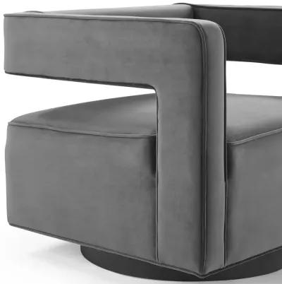 Booth Performance Velvet Swivel Armchair