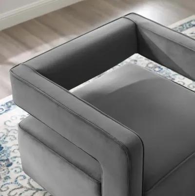 Booth Performance Velvet Swivel Armchair