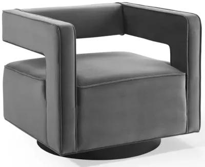 Booth Performance Velvet Swivel Armchair