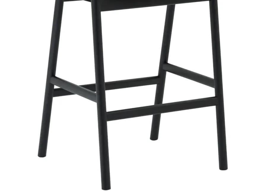 Apache Black Oak Wood and Faux Leather Counter Stool