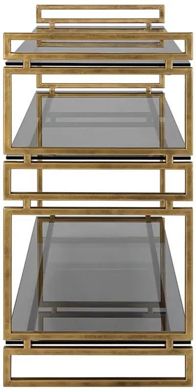 Stacked Up Gray Glass Console Table