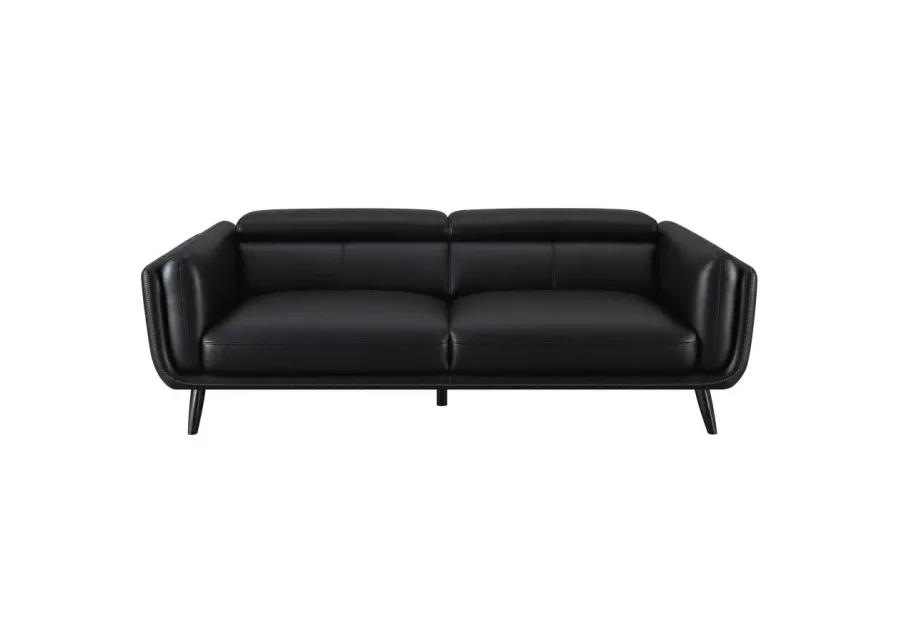 Shania 3-piece Track Arms Living Room Set Black