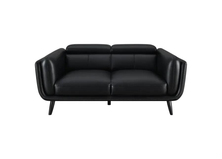 Shania 3-piece Track Arms Living Room Set Black