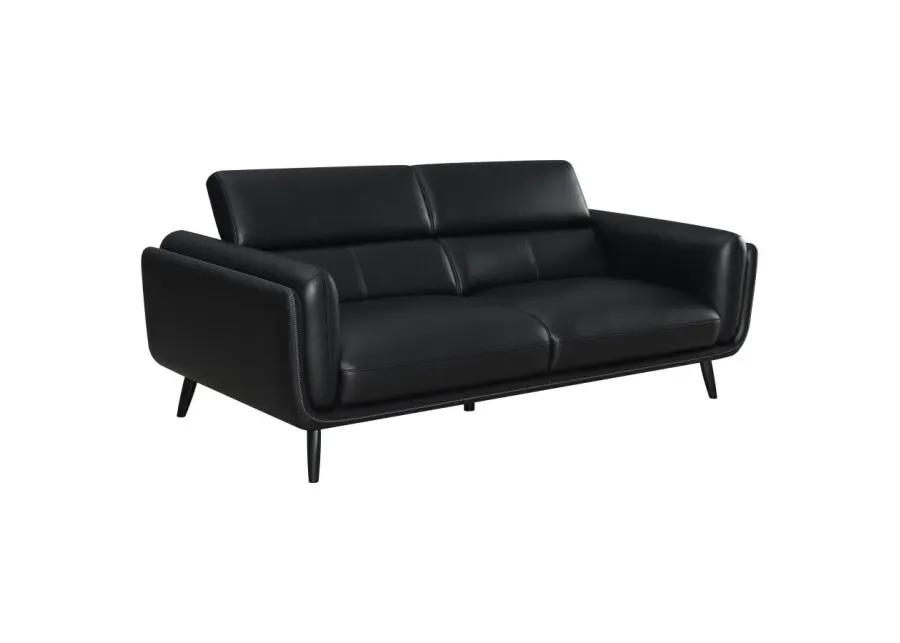 Shania 3-piece Track Arms Living Room Set Black