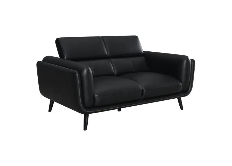 Shania 3-piece Track Arms Living Room Set Black