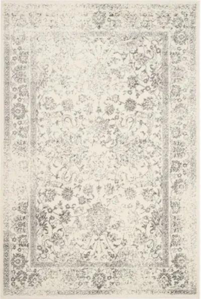 Adirondack Contemporary Ivory / Silver 5' X 5' Square Powerloomed Rug