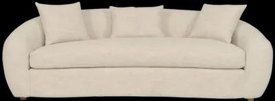 Molly 96.5" Upholstered Curved Sofa in Pearl