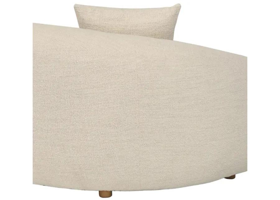 Molly 96.5" Upholstered Curved Sofa in Pearl