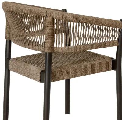 Oasis Doris Outdoor Patio 5 Piece Round Dining Set in Eucalyptus Wood with Truffle Rope