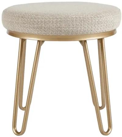 INK+IVY Beverly Tan/Gold Round stool