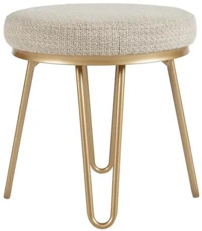 INK+IVY Beverly Tan/Gold Round stool