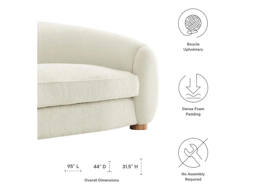 Abundant Boucle Upholstered Fabric Sofa