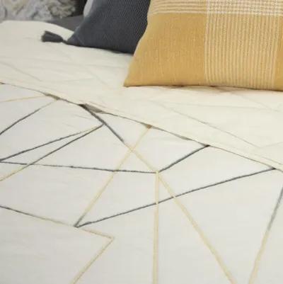 Julian King Abstract White Quilt