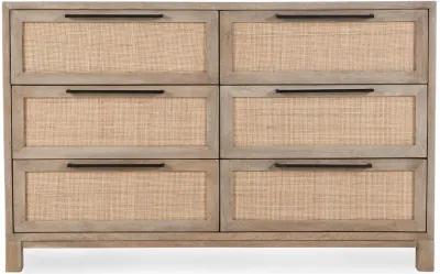 Jensen Six-Drawer Mango Wood Dresser in Taupe