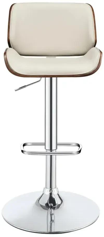 Folsom Upholstered Adjustable Bar Stool Ecru and Chrome