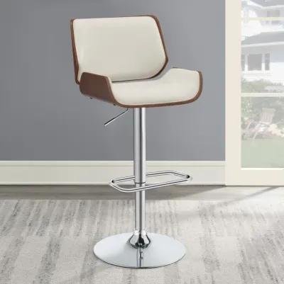 Folsom Upholstered Adjustable Bar Stool Ecru and Chrome