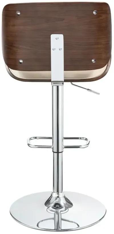 Folsom Upholstered Adjustable Bar Stool Ecru and Chrome