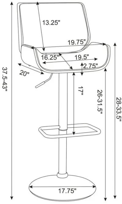 Folsom Upholstered Adjustable Bar Stool Ecru and Chrome