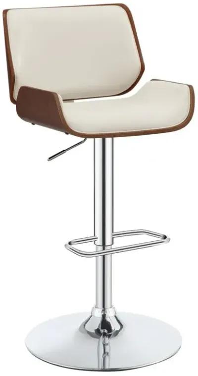 Folsom Upholstered Adjustable Bar Stool Ecru and Chrome