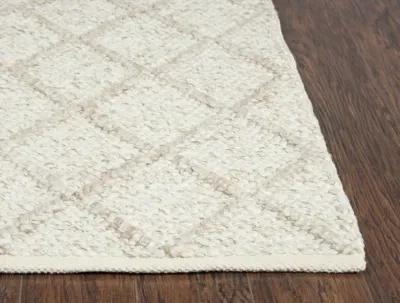 Ewe Complete me Beige Diamond/Woven Wool/Polyester 9'x12' Rectangle Rug