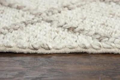 Ewe Complete me Beige Diamond/Woven Wool/Polyester 9'x12' Rectangle Rug