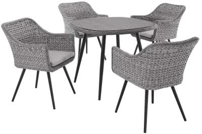 Endeavor 5 Piece Outdoor Patio Wicker Rattan Dining Set