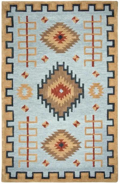 Mesa Lt. Blue Southwest/Tribal Wool 10' x 13' Rectangle Rug