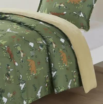 Heath Forest Animals Plush Reversible Comforter Set