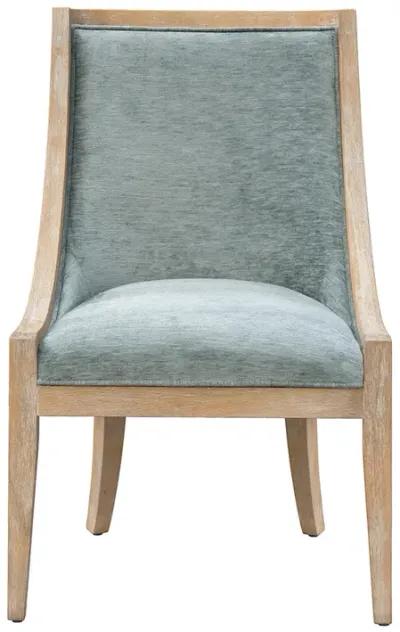 Martha Stewart Elmcrest Soft Green Upholstered Dining Chair with Nailhead Trim