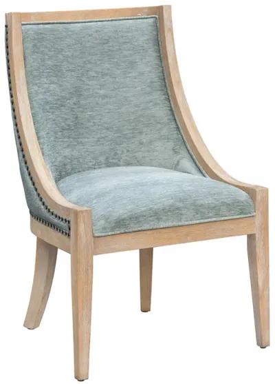 Martha Stewart Elmcrest Soft Green Upholstered Dining Chair with Nailhead Trim