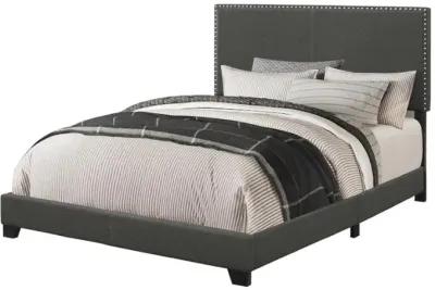 Boyd California King Upholstered Bed with Nailhead Trim Charcoal