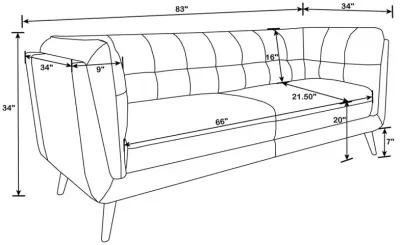 Thatcher Upholstered Button Tufted Sofa Brown