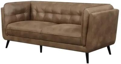 Thatcher Upholstered Button Tufted Sofa Brown