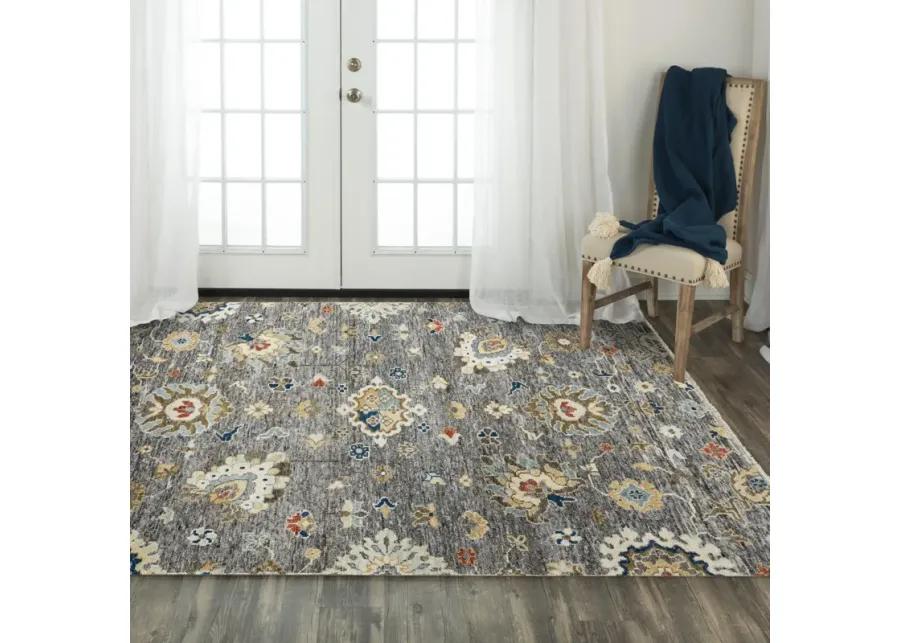 Belmont Gray/Multi  Hand Spun Wool 10' x 14' Rectangle Rug