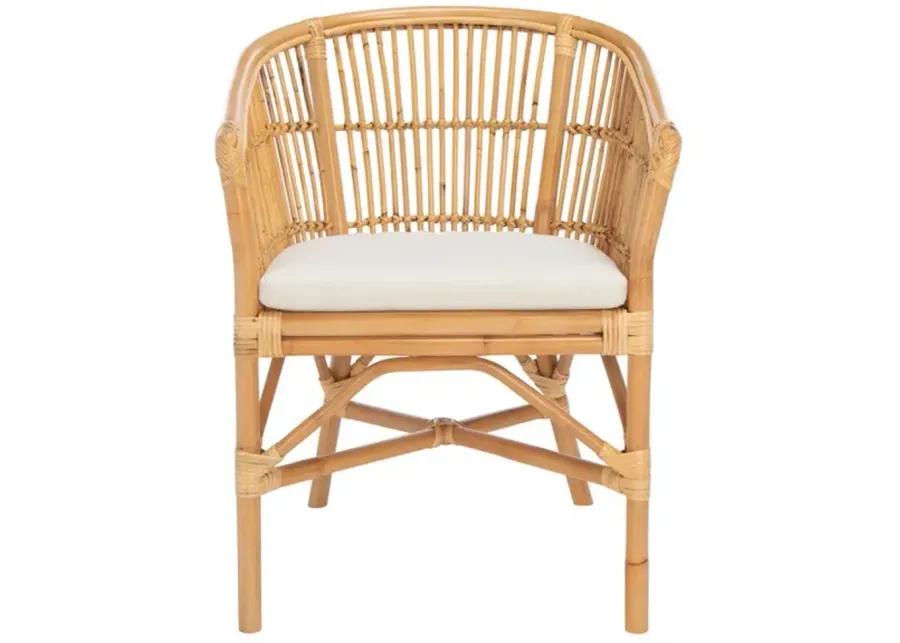 OLIVIA RATTAN ACCENT CHAIR W/ CUSHION