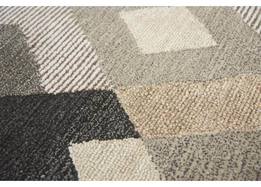 Idyllic Natural/Brown Geometric Wool 10' x 13' Rectangle Rug