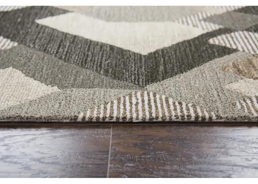 Idyllic Natural/Brown Geometric Wool 10' x 13' Rectangle Rug