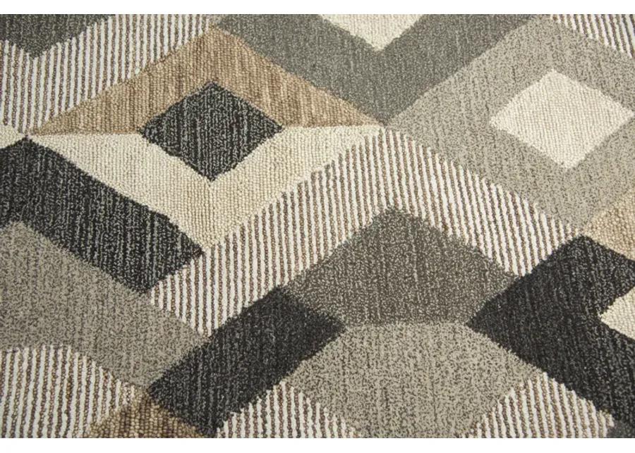 Idyllic Natural/Brown Geometric Wool 10' x 13' Rectangle Rug