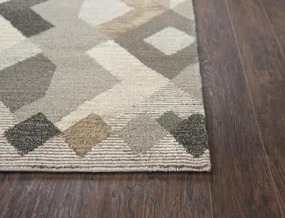 Idyllic Natural/Brown Geometric Wool 10' x 13' Rectangle Rug