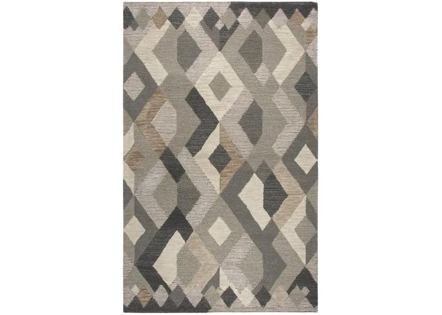 Idyllic Natural/Brown Geometric Wool 10' x 13' Rectangle Rug