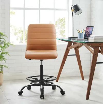 Ripple Armless Vegan Leather Drafting Chair